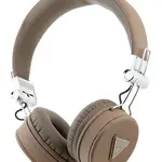 Bezdrôtové slúchadlá Guess Grained Classic Round Shape hnedá farba