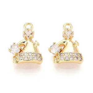 Brass Micro Pave Cubic Zirconia Charms