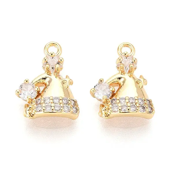 Brass Micro Pave Cubic Zirconia Charms