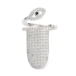 Brass Micro Pave Cubic Zirconia Fingernail Rings