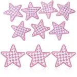 8Pcs Star with Lattice Computerized Embroidery Polyester Iron on/Sew on Patches