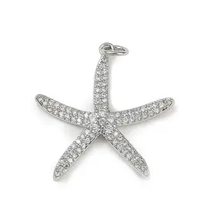Brass Micro Pave Cubic Zirconia Pendants
