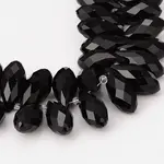 Transparent Faceted Teardrop Glass Bead Strands