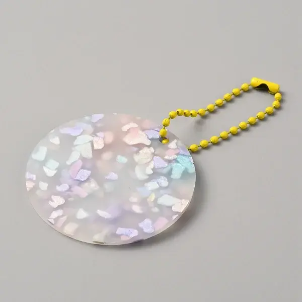 Translucent Acrylic Disc Pendant Keychain
