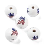 Independence Day Theme Wood European Beads