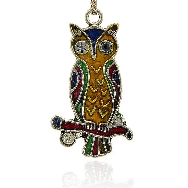 Antique Silver Alloy Enamel Pendants