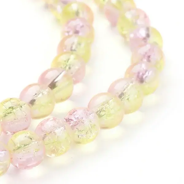 Spray Painted Crackle Glass Beads Strands