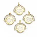 Brass Micro Pave Cubic Zirconia Pendants