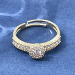 Brass Micro Pave Clear Cubic Zirconia Cuff Open Rings