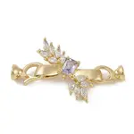 Brass Micro Pave Clear Cubic Zirconia Fold Over Clasps