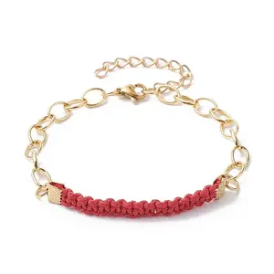 Waxed Cotton Cords Braided Link Bracelets