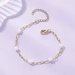 Natural Freshwater Pearl Beaded Link Bracelets