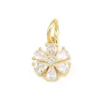 Brass Micro Pave Clear Cubic Zirconia Charms