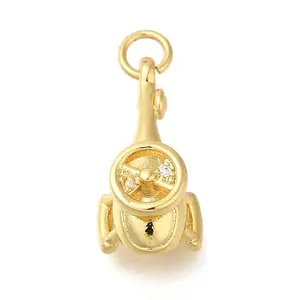 Rack Plating Brass with Cubic Zirconia Pendants