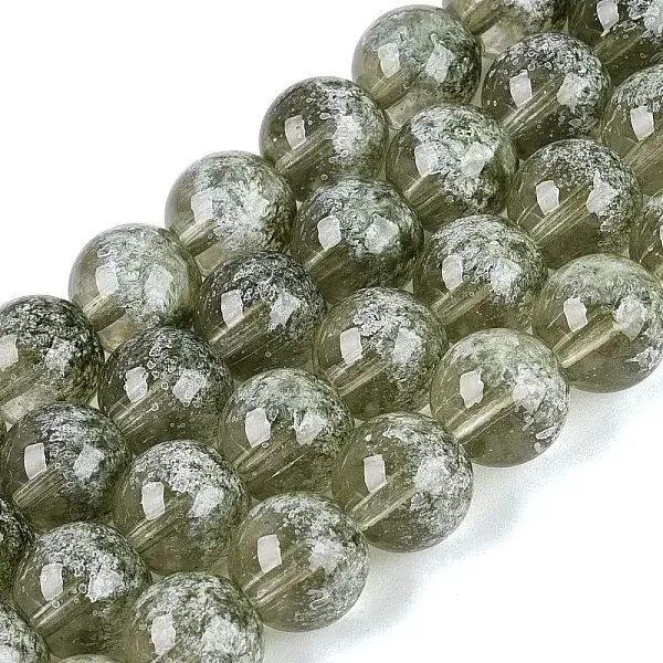 Transparent Half Spray Painted Glass Beads Strands