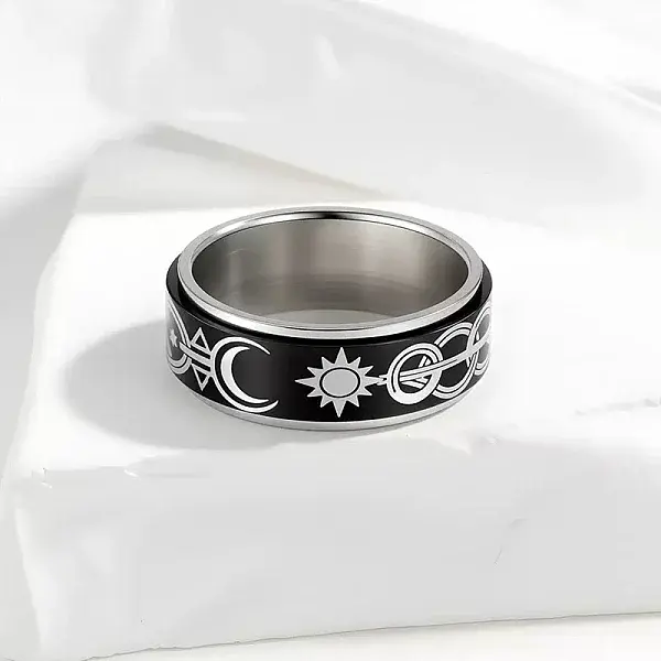 201 Stainless Steel Rotating Finger Rings
