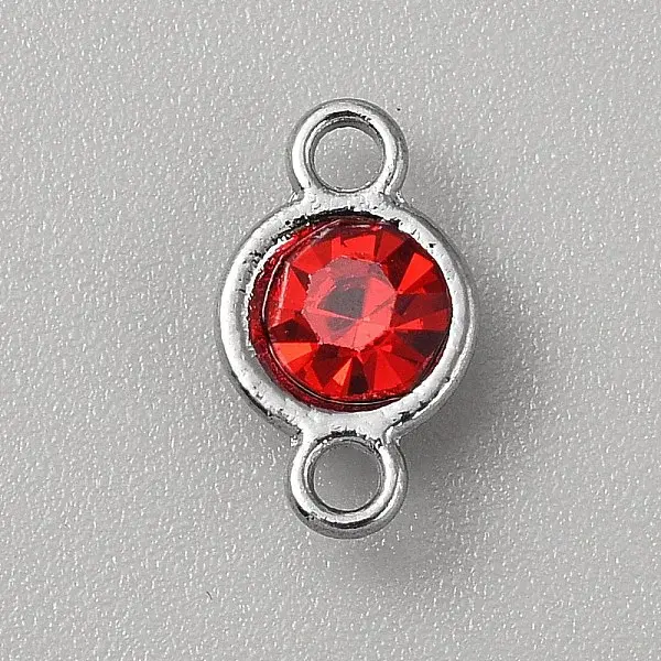 Faceted Glass Flat Round Connector Charms