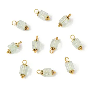 10Pcs Crackle Glass Pendants