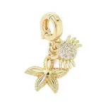 Brass Micro Pave Clear Cubic Zirconia Pendants
