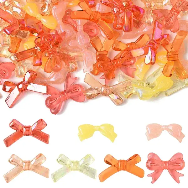 70Pcs 7 Styles Opaque & Transparent Acrylic Beads