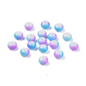 Opaque Spray Painted Glass Beads