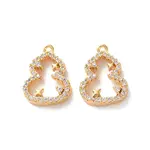 Brass Micro Pave Clear Cubic Zirconia Pendants