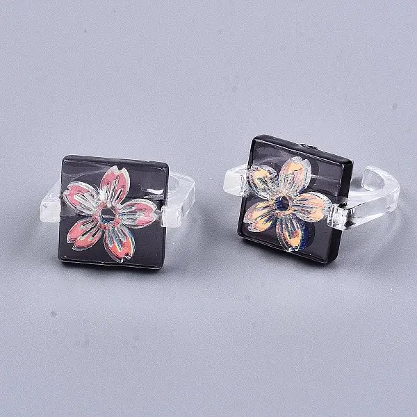 Transparent Resin Cuff Rings