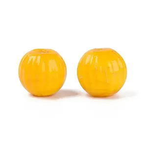Handmade Ribbed Lampwork Beads