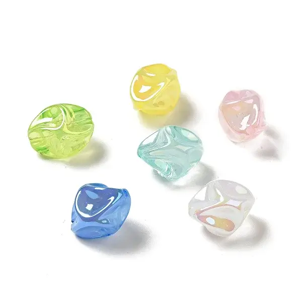 UV Plating Rainbow Iridescent Acrylic Beads