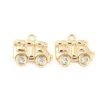 Brass Micro Pave Cubic Zirconia Pendants
