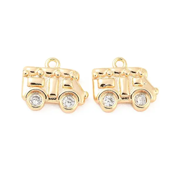 Brass Micro Pave Cubic Zirconia Pendants