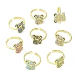 Bear Cubic Zirconia Open Cuff Ring