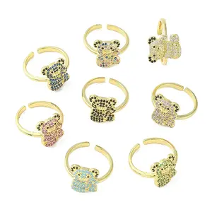 Bear Cubic Zirconia Open Cuff Ring