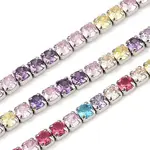 925 Sterling Silver Colorful Cubic Zirconia Chains
