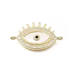 Brass Micro Pave Clear Cubic Zirconia Connector Charms