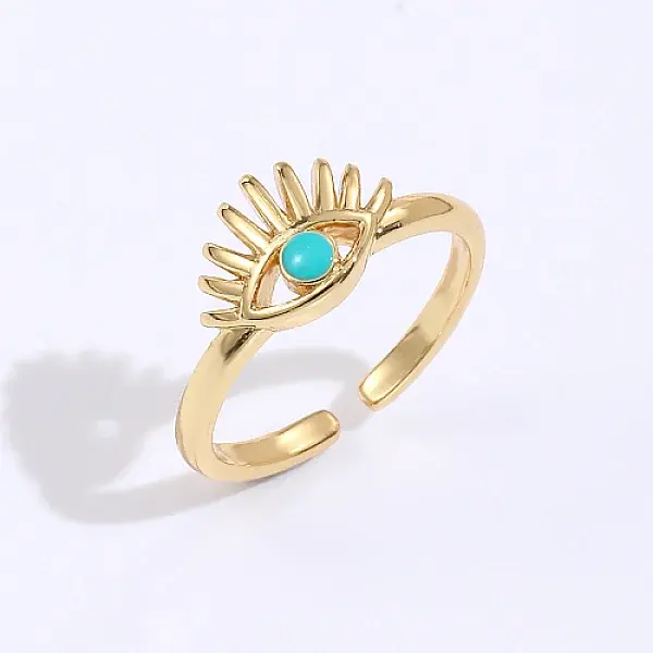 Brass Enamel Open Cuff Rings