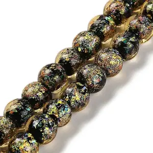 Handmade Dichroic Foil Glass Beads Strands