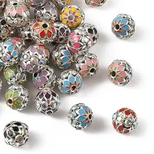 Brass & Alloy & Rhinestone Enamel Beads