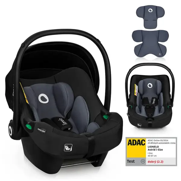 LIONELO Autosedačka Astrid i-Size (40-87 cm) Black Grey