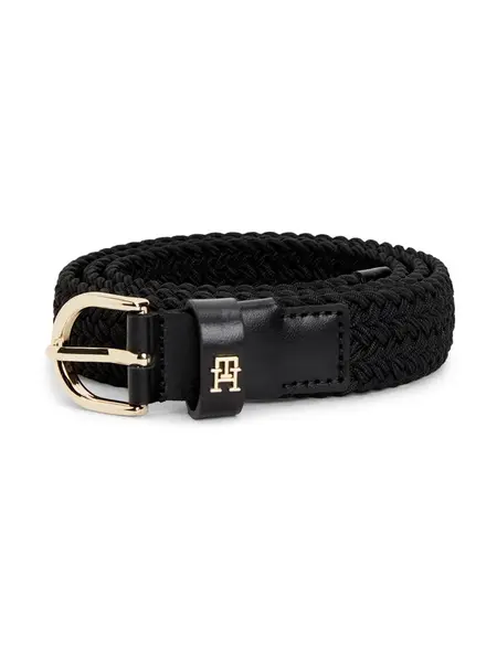 TOMMY HILFIGER Opasky 'Essential TH Monogram Braided Elastic'  čierna