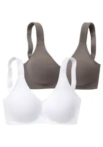 PETITE FLEUR Podprsenka  sivá / biela
