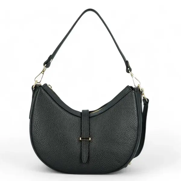 Dámská kožená kabelka na rameno černá - Delami Dajána