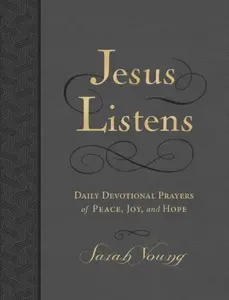 Jesus Listens, Large Text Leathersoft, Charcoal, with Full Scriptures - Sarah Young