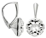 Levien Třpytivé stříbrné náušnice Dentelle Crystal
