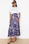 Trendyol Purple Patterned Maxi Length Woven Skirt