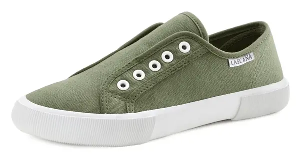 LASCANA Slip-on obuv  olivová
