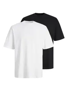 JACK & JONES Tričko 'JJEBRADLEY'  tmavomodrá / biela