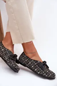 Kožené Baletky S Mašlí Laura Messi 2921 Černé