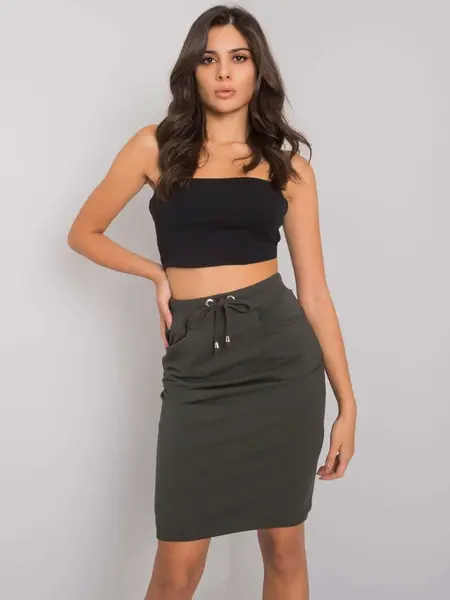 Khaki mikinová sukně