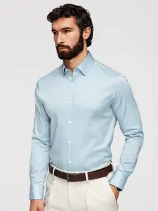 Pánská slim fit košile s hedvábným vzhledem